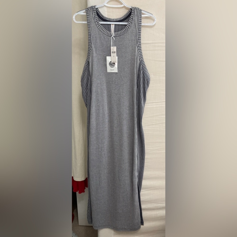 NWT Anthropologie Daily Practice “Lime Out” Razorback Tank Ribbed Midi Dress - Picture 6 of 12